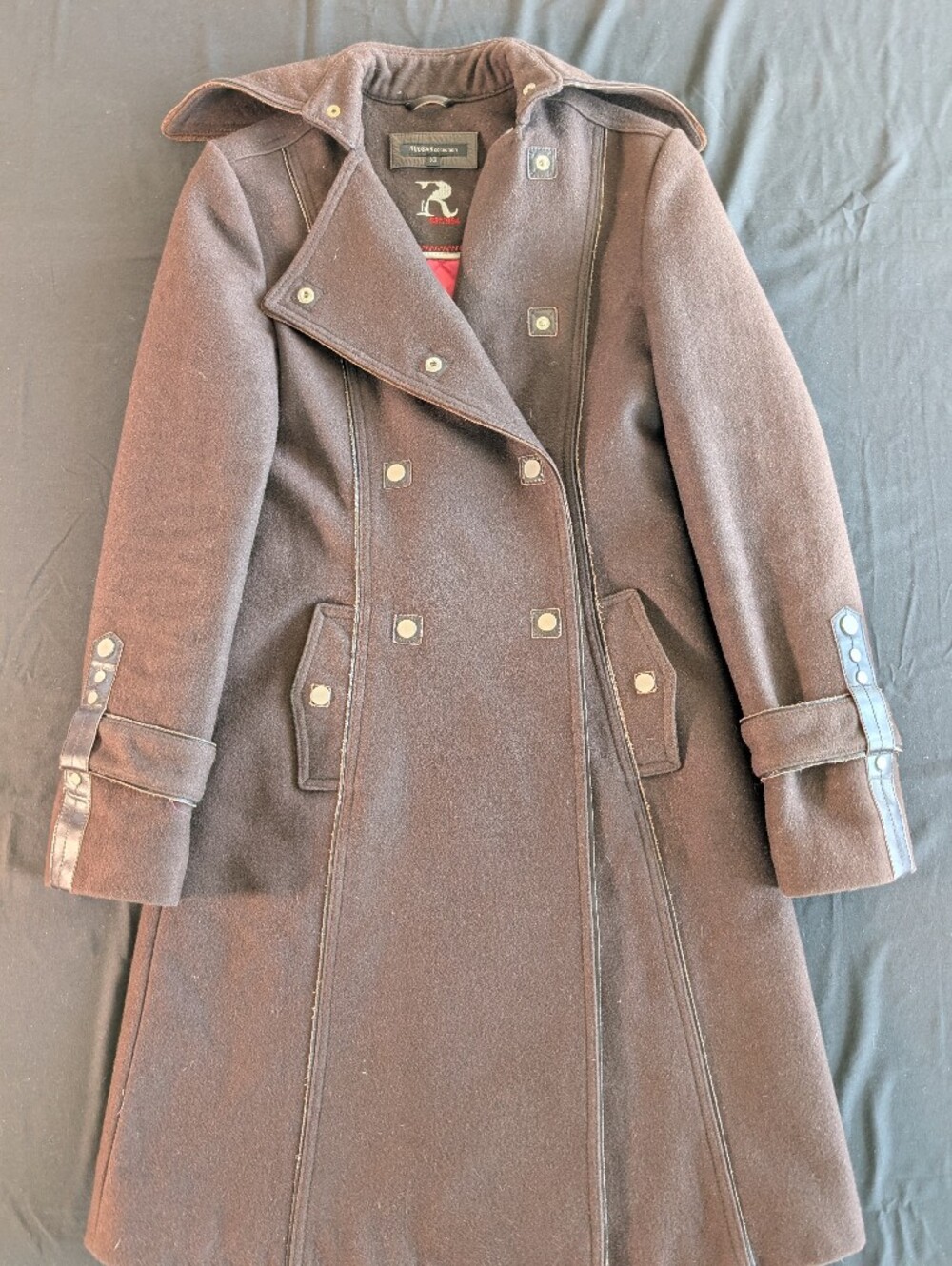 Rudsak Early Production Double Breasted Wool And Leather Coat XS